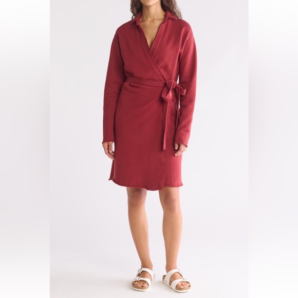 Frank & Eileen Dresses & Skirts - FRANK & EILEEN Willa Triple Fleece Wrap Dress Cranberry Red